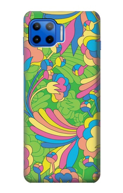 S3273 Flower Line Art Pattern Case Cover Custodia per Motorola Moto G 5G Plus