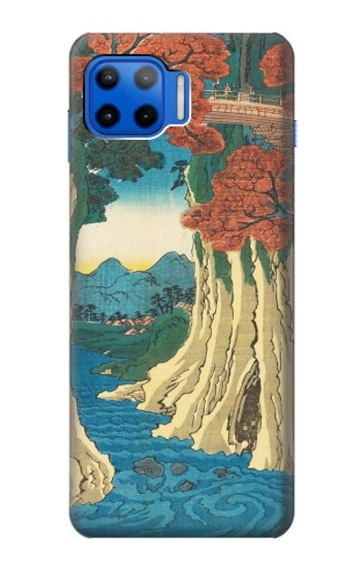 S3348 Utagawa Hiroshige The Monkey Bridge Case Cover Custodia per Motorola Moto G 5G Plus