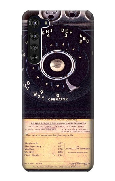 S0086 Payphone Vintage Case Cover Custodia per Motorola Edge