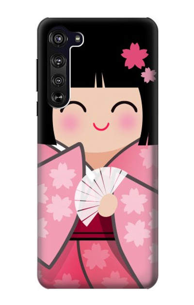 S3042 Japan Girl Hina Doll Kimono Sakura Case Cover Custodia per Motorola Edge