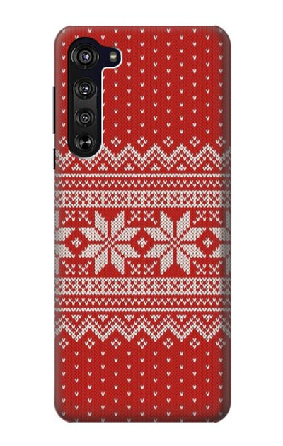 S3384 Winter Seamless Knitting Pattern Case Cover Custodia per Motorola Edge