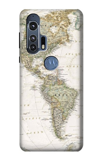 S0604 World Map Case Cover Custodia per Motorola Edge+