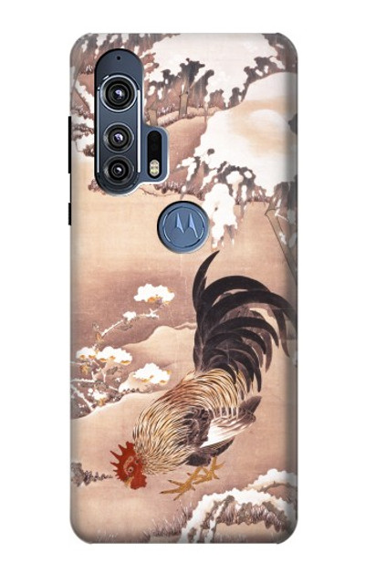 S1332 Ito Jakuchu Rooster Case Cover Custodia per Motorola Edge+