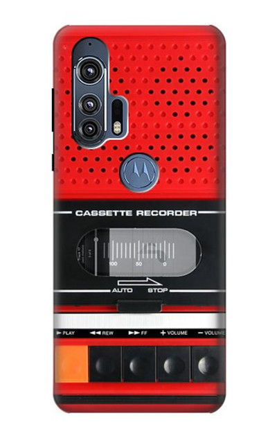 S3204 Red Cassette Recorder Graphic Case Cover Custodia per Motorola Edge+