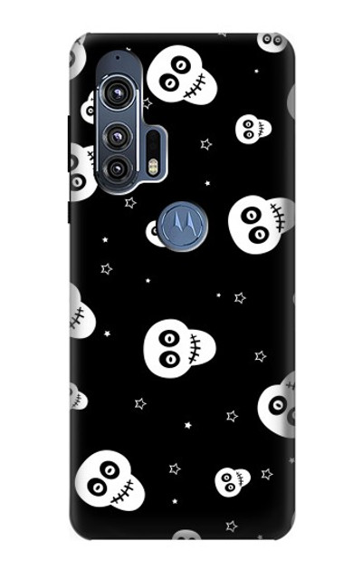 S3261 Smile Skull Halloween Pattern Case Cover Custodia per Motorola Edge+