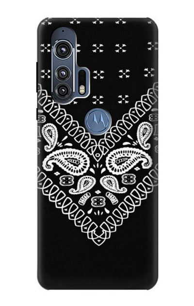 S3363 Bandana Black Pattern Case Cover Custodia per Motorola Edge+
