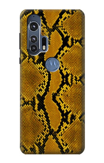 S3365 Yellow Python Skin Graphic Print Case Cover Custodia per Motorola Edge+