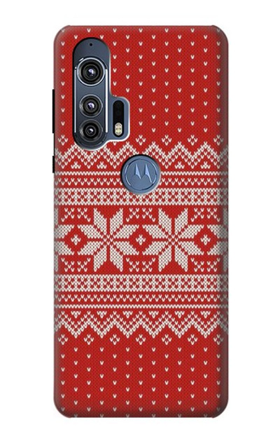 S3384 Winter Seamless Knitting Pattern Case Cover Custodia per Motorola Edge+