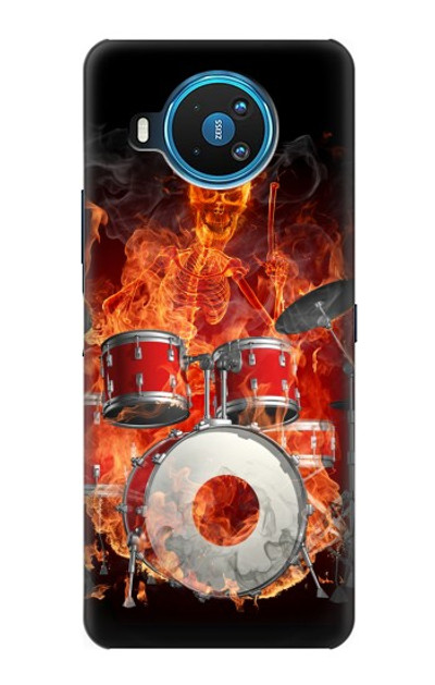 S1431 Skull Drum Fire Rock Case Cover Custodia per Nokia 8.3 5G
