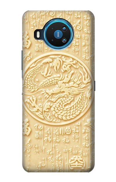 S3288 White Jade Dragon Graphic Painted Case Cover Custodia per Nokia 8.3 5G