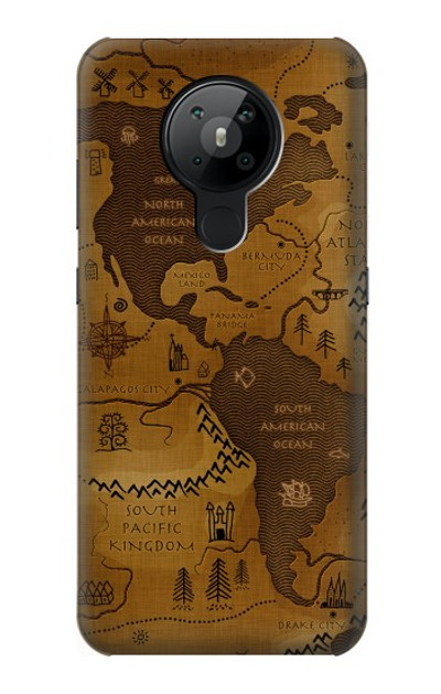 S2861 Antique World Map Case Cover Custodia per Nokia 5.3