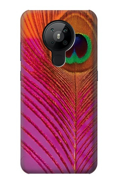 S3201 Pink Peacock Feather Case Cover Custodia per Nokia 5.3
