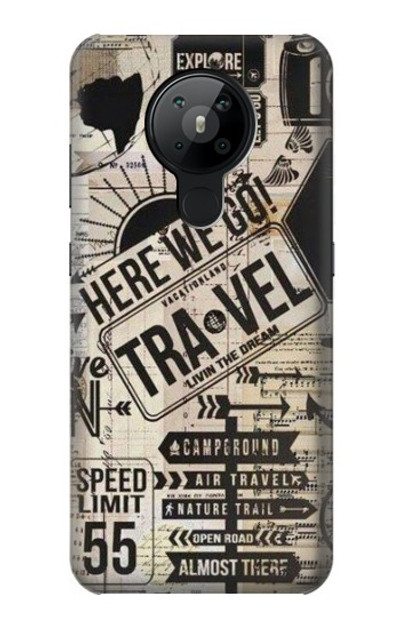 S3441 Vintage Travel Case Cover Custodia per Nokia 5.3