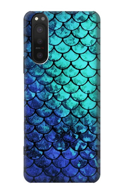 S3047 Green Mermaid Fish Scale Case Cover Custodia per Sony Xperia 5 II