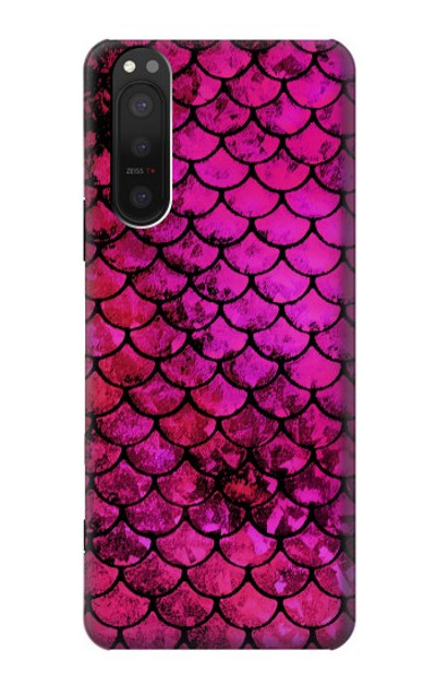 S3051 Pink Mermaid Fish Scale Case Cover Custodia per Sony Xperia 5 II