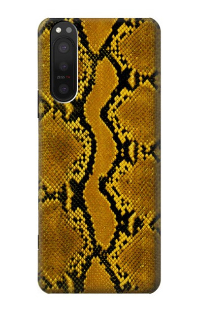 S3365 Yellow Python Skin Graphic Print Case Cover Custodia per Sony Xperia 5 II