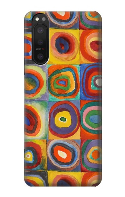 S3409 Squares Concentric Circles Case Cover Custodia per Sony Xperia 5 II