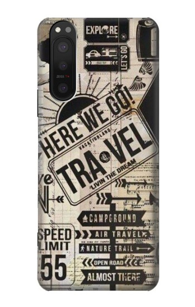 S3441 Vintage Travel Case Cover Custodia per Sony Xperia 5 II