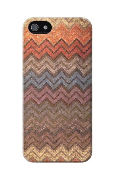 S3752 Zigzag Fabric Pattern Graphic Printed Case Cover Custodia per iPhone 5 5S SE