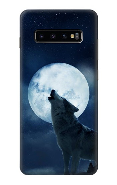 S3693 Grim White Wolf Full Moon Case Cover Custodia per Samsung Galaxy S10 Plus