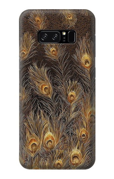 S3691 Gold Peacock Feather Case Cover Custodia per Note 8 Samsung Galaxy Note8