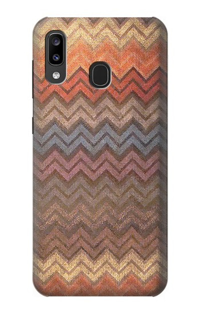 S3752 Zigzag Fabric Pattern Graphic Printed Case Cover Custodia per Samsung Galaxy A20, Galaxy A30
