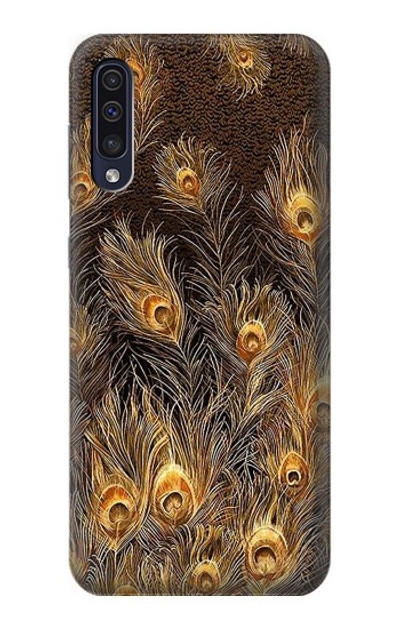 S3691 Gold Peacock Feather Case Cover Custodia per Samsung Galaxy A70