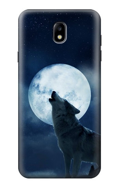 S3693 Grim White Wolf Full Moon Case Cover Custodia per Samsung Galaxy J7 (2018), J7 Aero, J7 Top, J7 Aura, J7 Crown, J7 Refine, J7 Eon, J7 V 2nd Gen, J7 Star