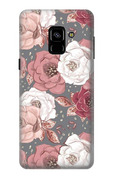 S3716 Rose Floral Pattern Case Cover Custodia per Samsung Galaxy A8 (2018) S3716 Rose Floral Pattern Case Cover Custodia per Samsung Galaxy A8 (2018)
