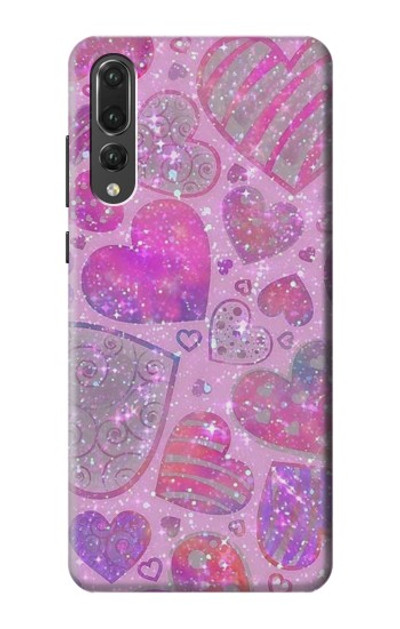 S3710 Pink Love Heart Case Cover Custodia per Huawei P20 Pro