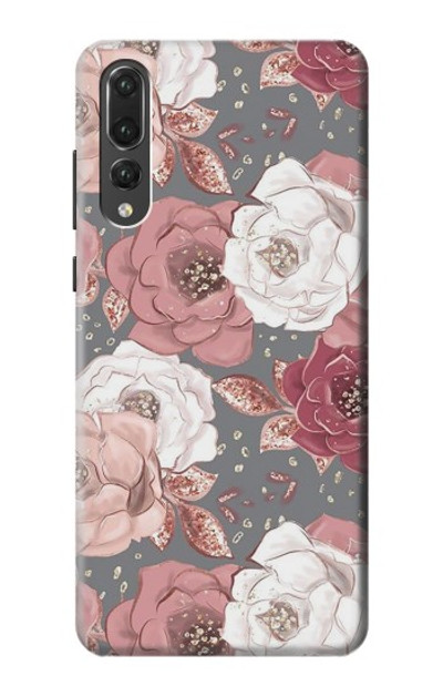 S3716 Rose Floral Pattern Case Cover Custodia per Huawei P20 Pro