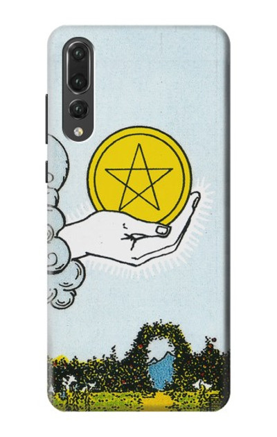 S3722 Tarot Card Ace of Pentacles Coins Case Cover Custodia per Huawei P20 Pro