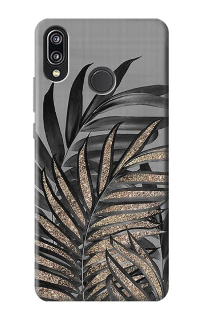 S3692 Gray Black Palm Leaves Case Cover Custodia per Huawei P20 Lite