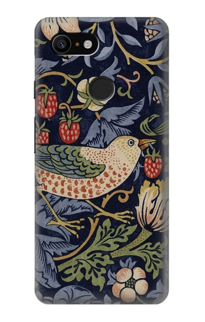 S3791 William Morris Strawberry Thief Fabric Case Cover Custodia per Google Pixel 3