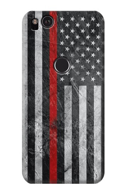 S3687 Firefighter Thin Red Line American Flag Case Cover Custodia per Google Pixel 2