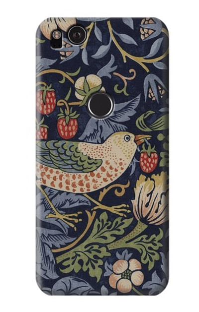 S3791 William Morris Strawberry Thief Fabric Case Cover Custodia per Google Pixel 2