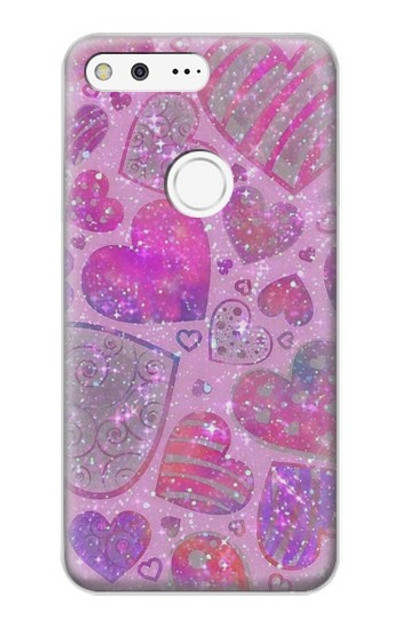 S3710 Pink Love Heart Case Cover Custodia per Google Pixel XL