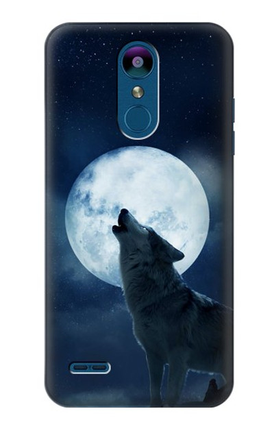 S3693 Grim White Wolf Full Moon Case Cover Custodia per LG K8 (2018)