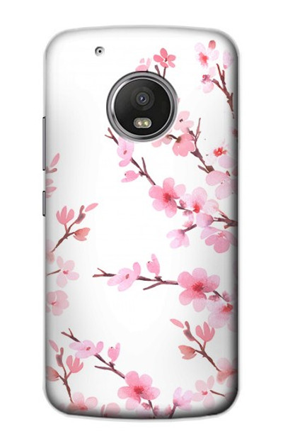 S3707 Pink Cherry Blossom Spring Flower Case Cover Custodia per Motorola Moto G5 Plus