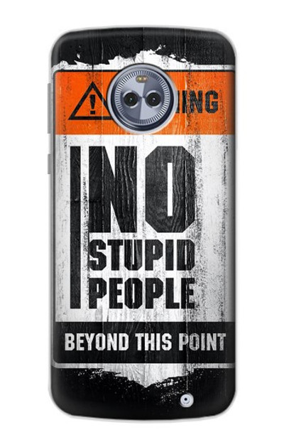 S3704 No Stupid People Case Cover Custodia per Motorola Moto X4