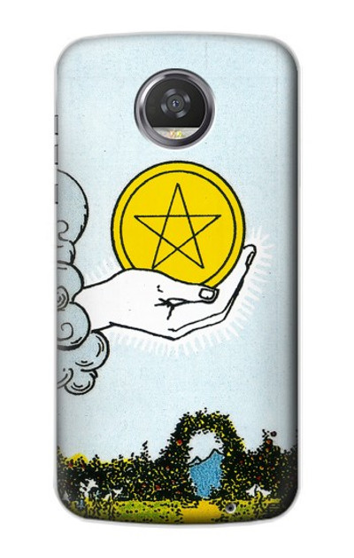 S3722 Tarot Card Ace of Pentacles Coins Case Cover Custodia per Motorola Moto Z2 Play, Z2 Force