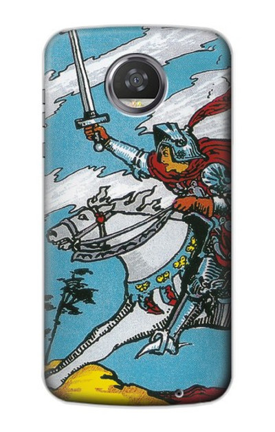 S3731 Tarot Card Knight of Swords Case Cover Custodia per Motorola Moto Z2 Play, Z2 Force