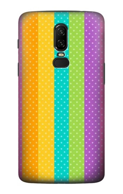 S3678 Colorful Rainbow Vertical Case Cover Custodia per OnePlus 6