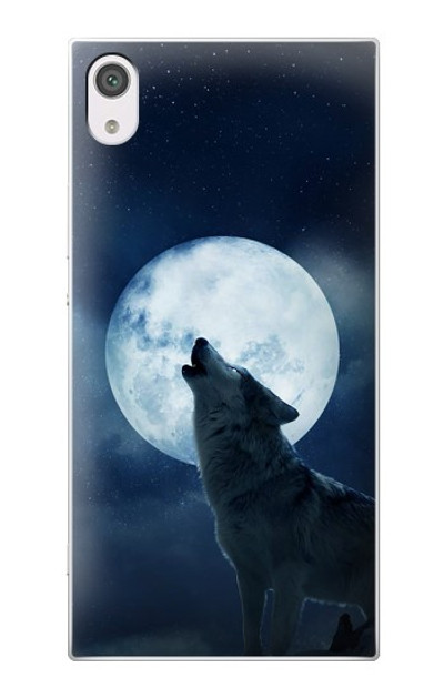 S3693 Grim White Wolf Full Moon Case Cover Custodia per Sony Xperia XA1