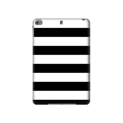 S1596 Black and White Striped Case Cover Custodia per iPad mini 4, iPad mini 5, iPad mini 5 (2019)