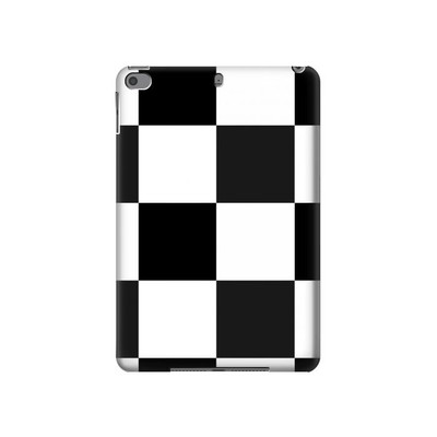 S2492 Black and White Check Case Cover Custodia per iPad mini 4, iPad mini 5, iPad mini 5 (2019)