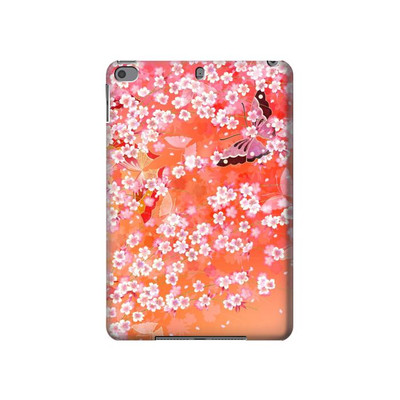 S2543 Japanese Kimono Style Flower Pattern Case Cover Custodia per iPad mini 4, iPad mini 5, iPad mini 5 (2019)