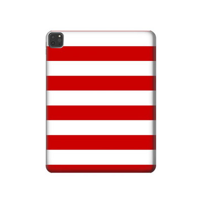 S2364 Red and White Striped Case Cover Custodia per iPad Pro 11 (2021,2020,2018, 3rd, 2nd, 1st)