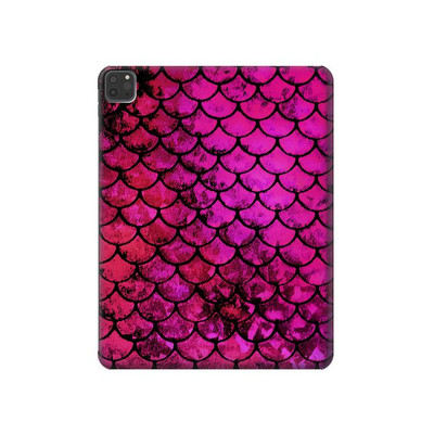 S3051 Pink Mermaid Fish Scale Case Cover Custodia per iPad Pro 11 (2021,2020,2018, 3rd, 2nd, 1st)