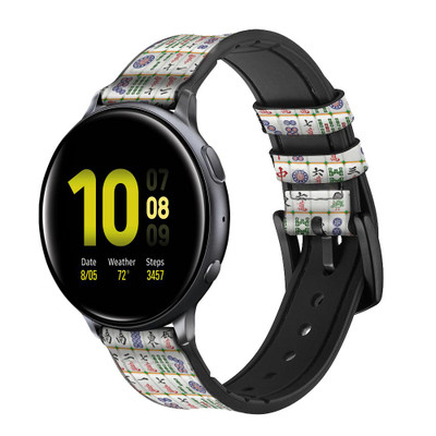 CA0142 Mahjong Cinturino in pelle e silicone Smartwatch per Samsung Galaxy Watch, Gear, Active
